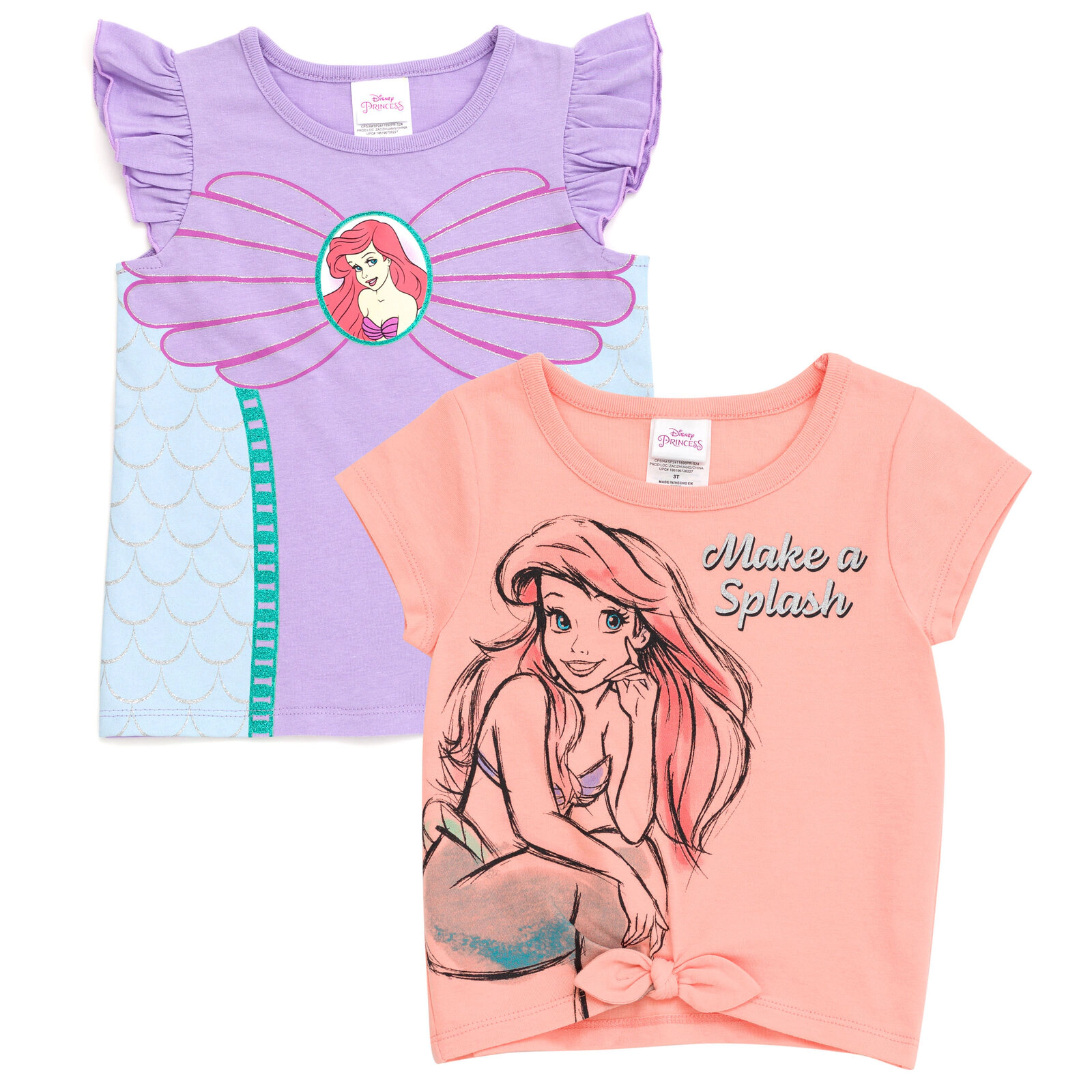Disney Girls' 2-Pack Short Sleeve T-Shirts