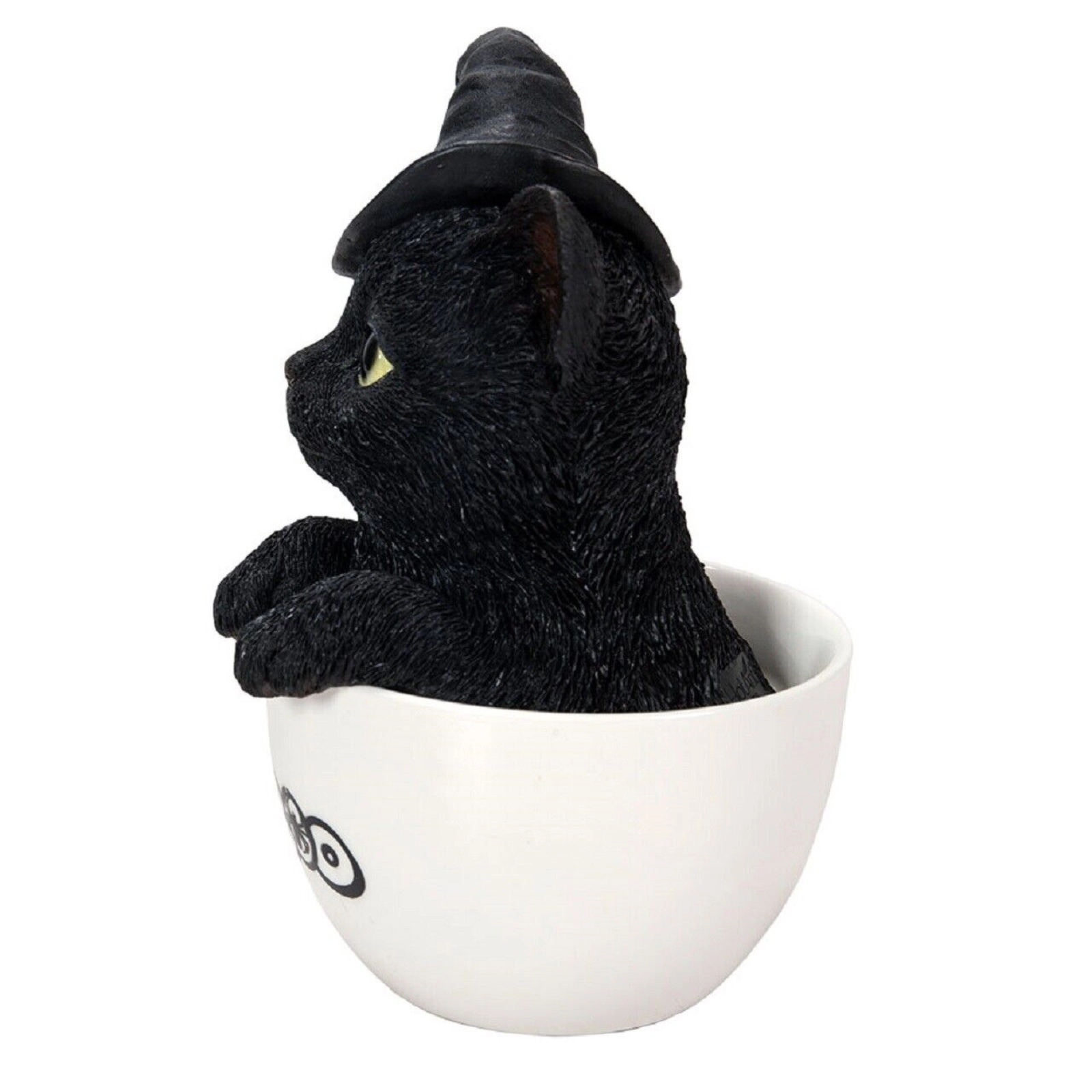 Pacific Giftware Black Kitten in a Boo Spiderweb Tea Cup Halloween Figurine 6 Inch Multicolor