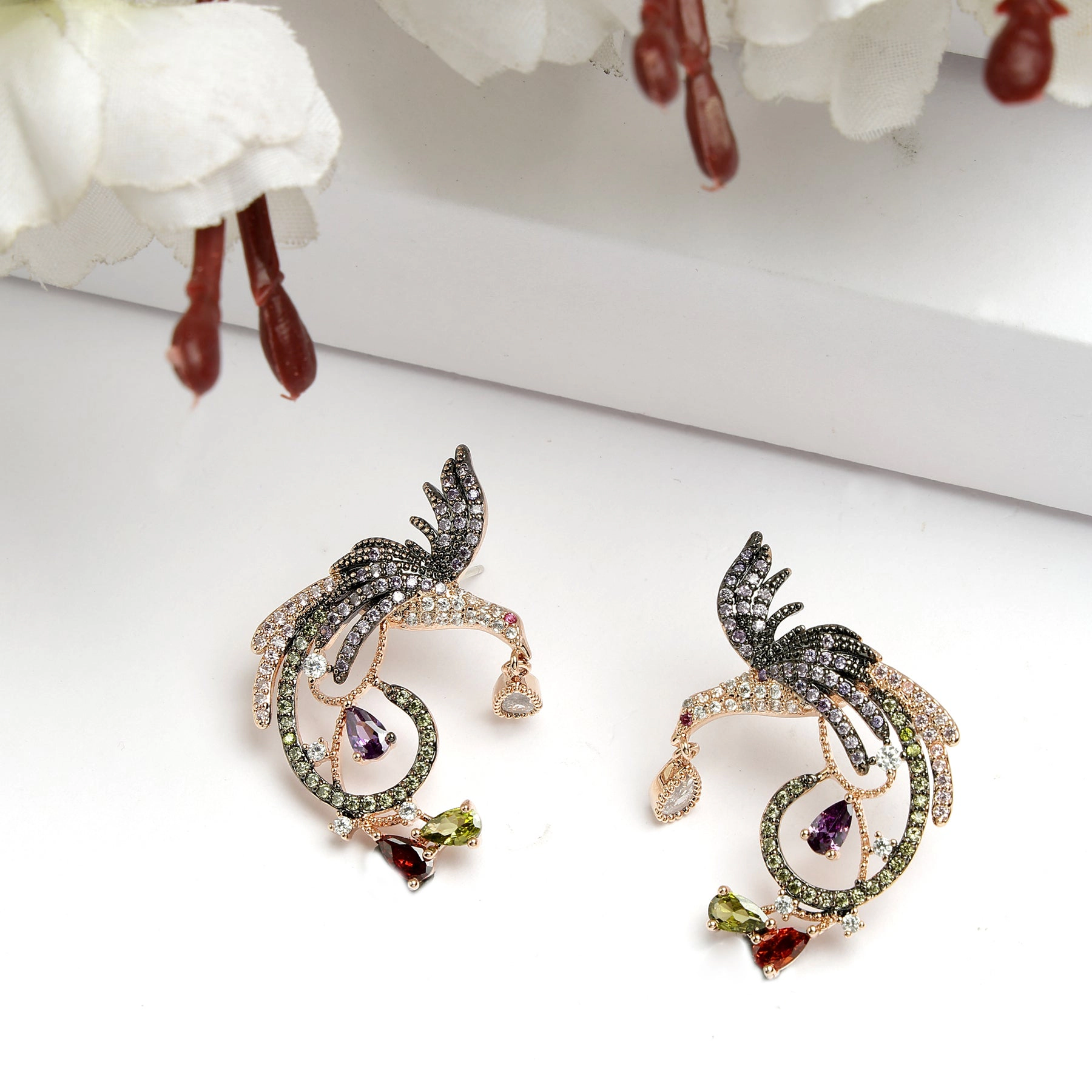 AGP PARIS Womens Diva Cubic Zirconia Modern Eagle Drop Earrings