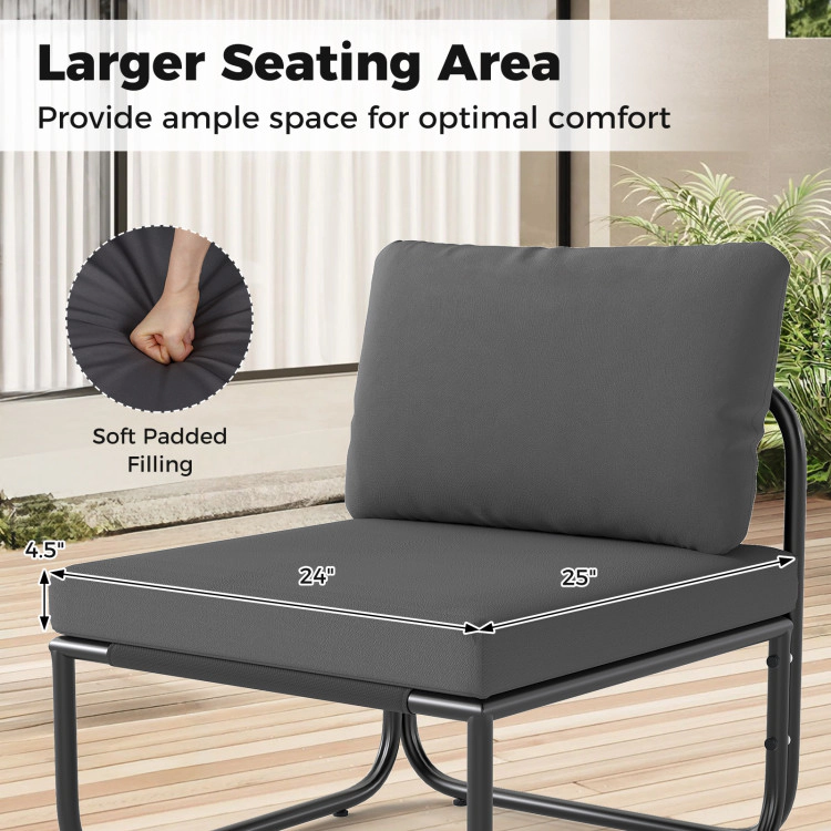 Hivvago 4 Pieces Patio Furniture Set With Cushions And Coffee Table