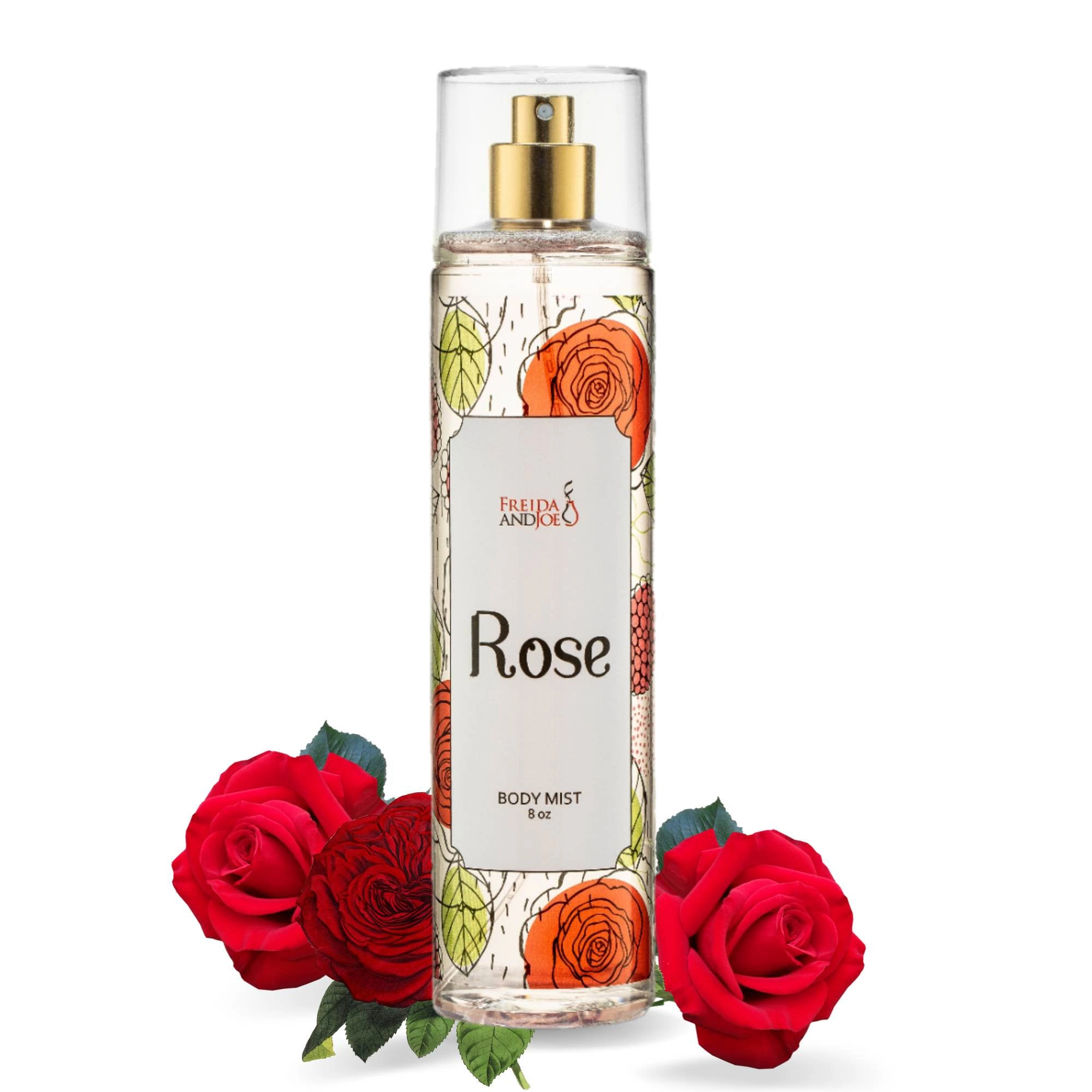 Freida and Joe Women Rose Fragrance Body Mist in 8oz Spray Bottle
