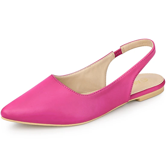 BLISSFUL STEP Women Faux Leather Pointed Toe Slingback Flats - JCPenney