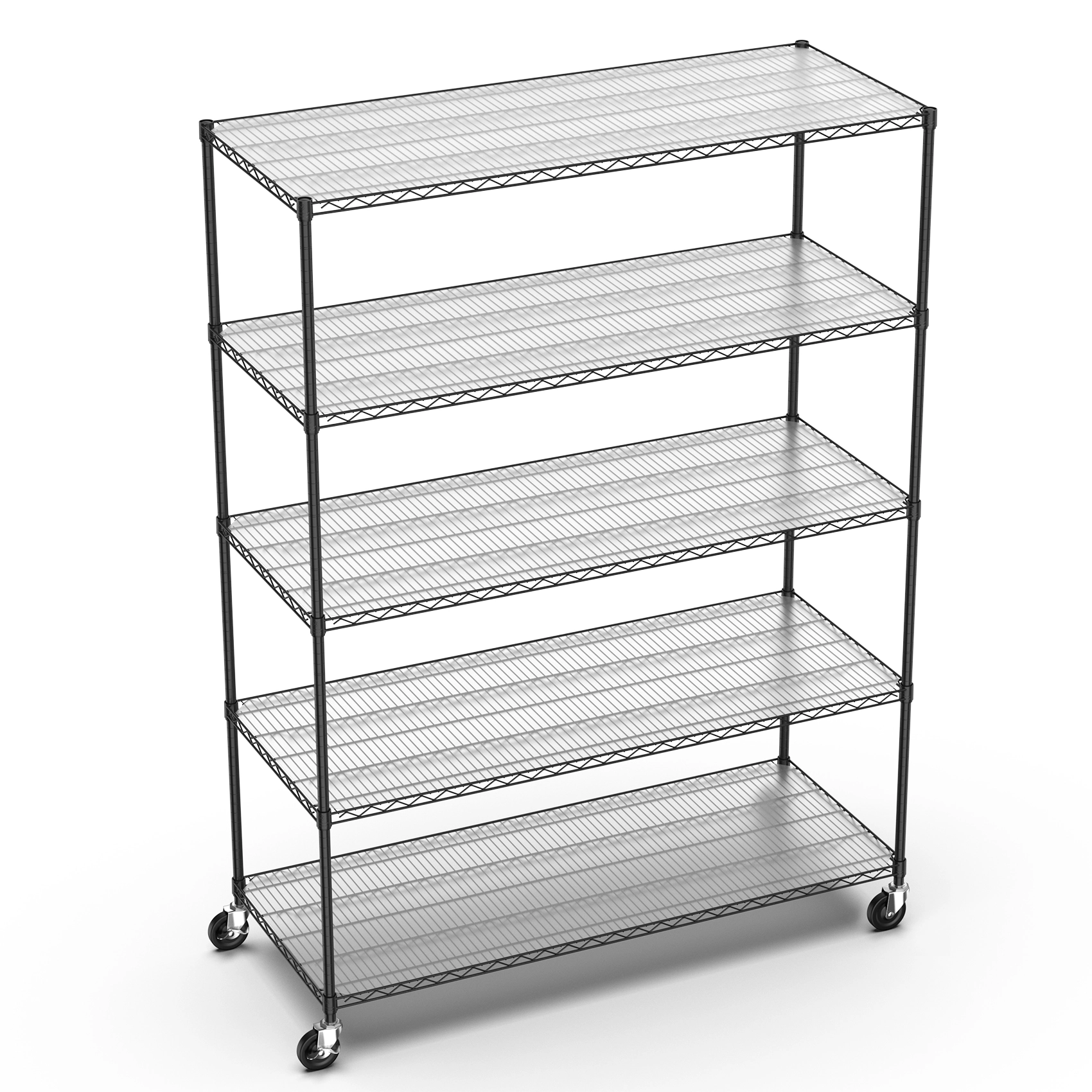 Flynama 5 Tier Metal Shelving 2000LBS 72 in. H with Heavy Duty Adjustable Garage Storage Utility Rack in Black