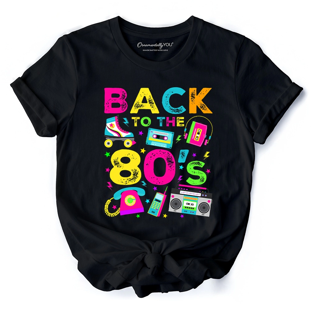 OrnamentallyYou Unisex Back To The 80s Retro Party T-Shirt