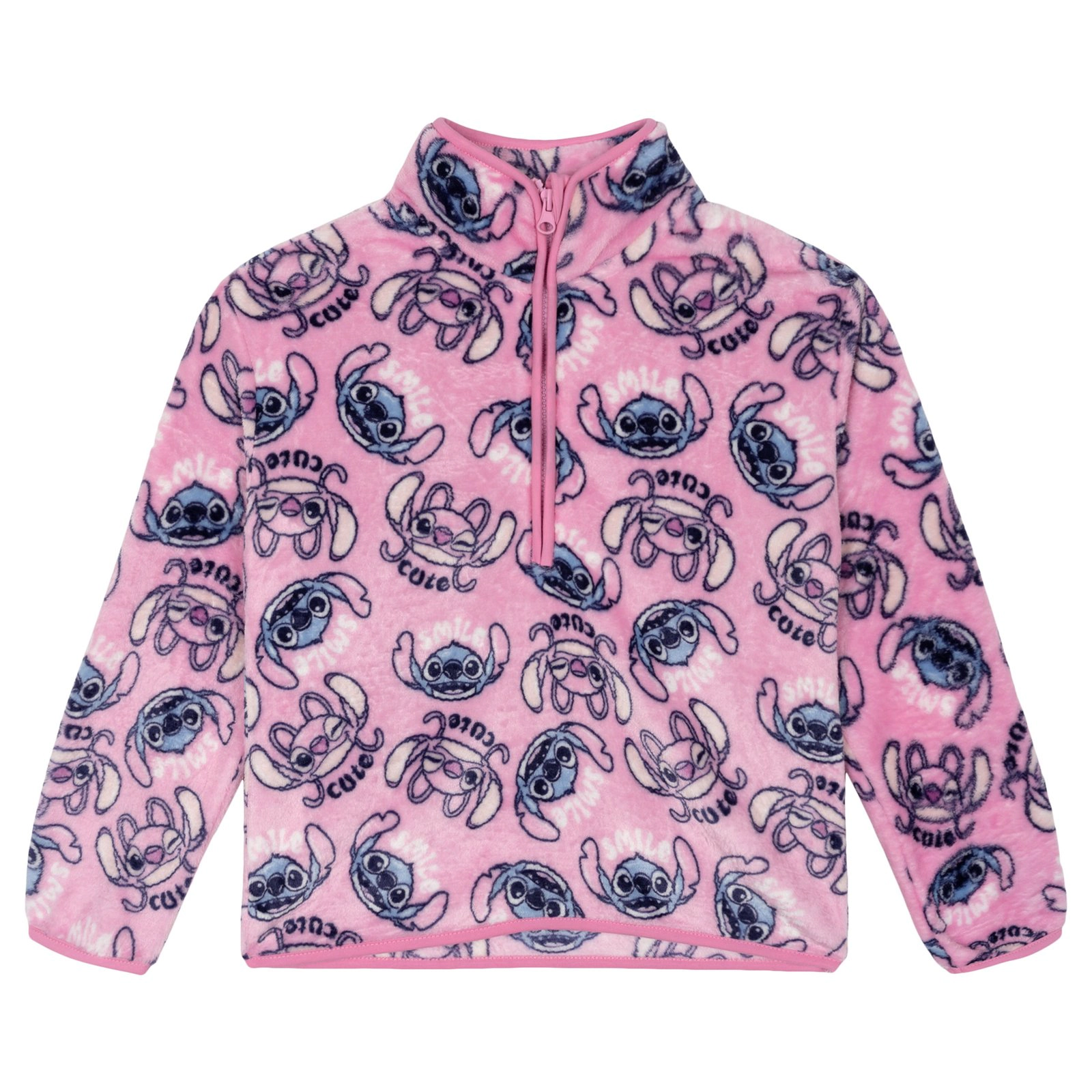 Disney Lilo & Stitch Girls' Fleece Half-Zip Pullover Sweatshirt