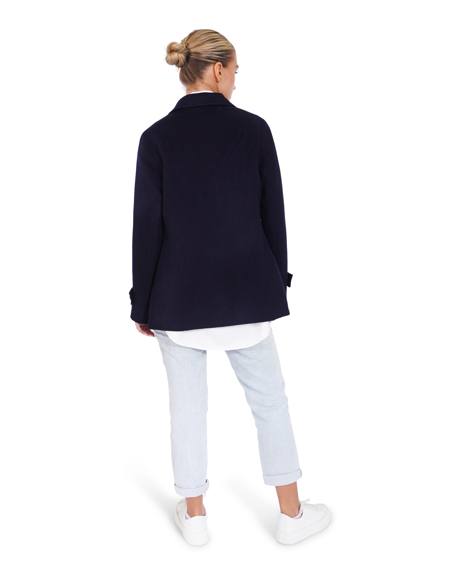 Belle & Bloom Womens Forget You Wool Blend Military Peacoat