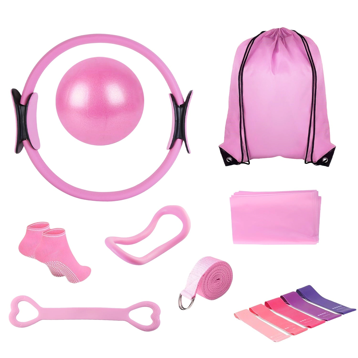 GBruno 14-Piece Pilates Ring Essentials Kit
