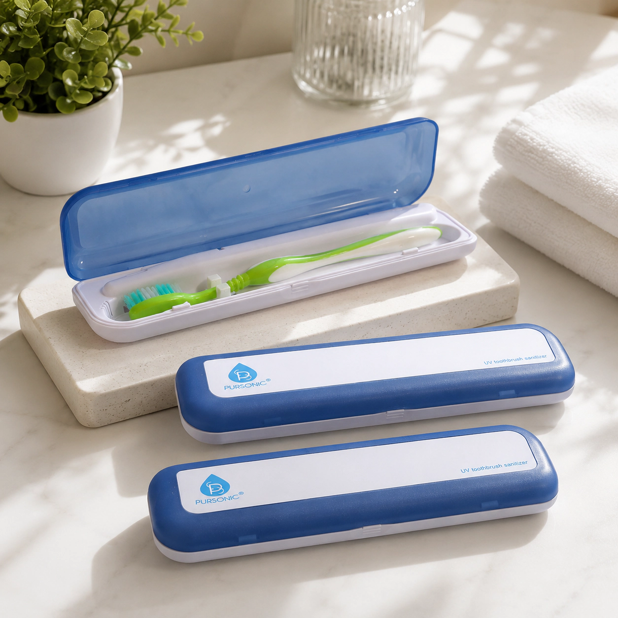 Pursonic Unisex 3-Pack Portable UV Toothbrush Sanitizer Bundle – Compact Protection for a Cleaner Smile