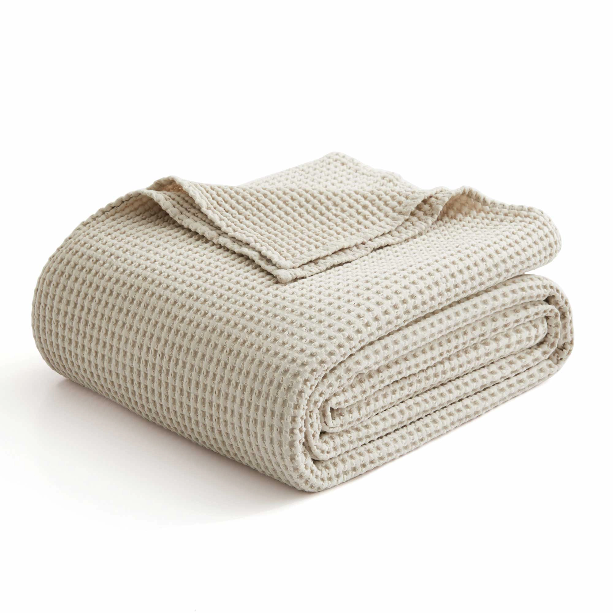 PEACENEST Cotton Waffle Blanket Soft Breathable Bed