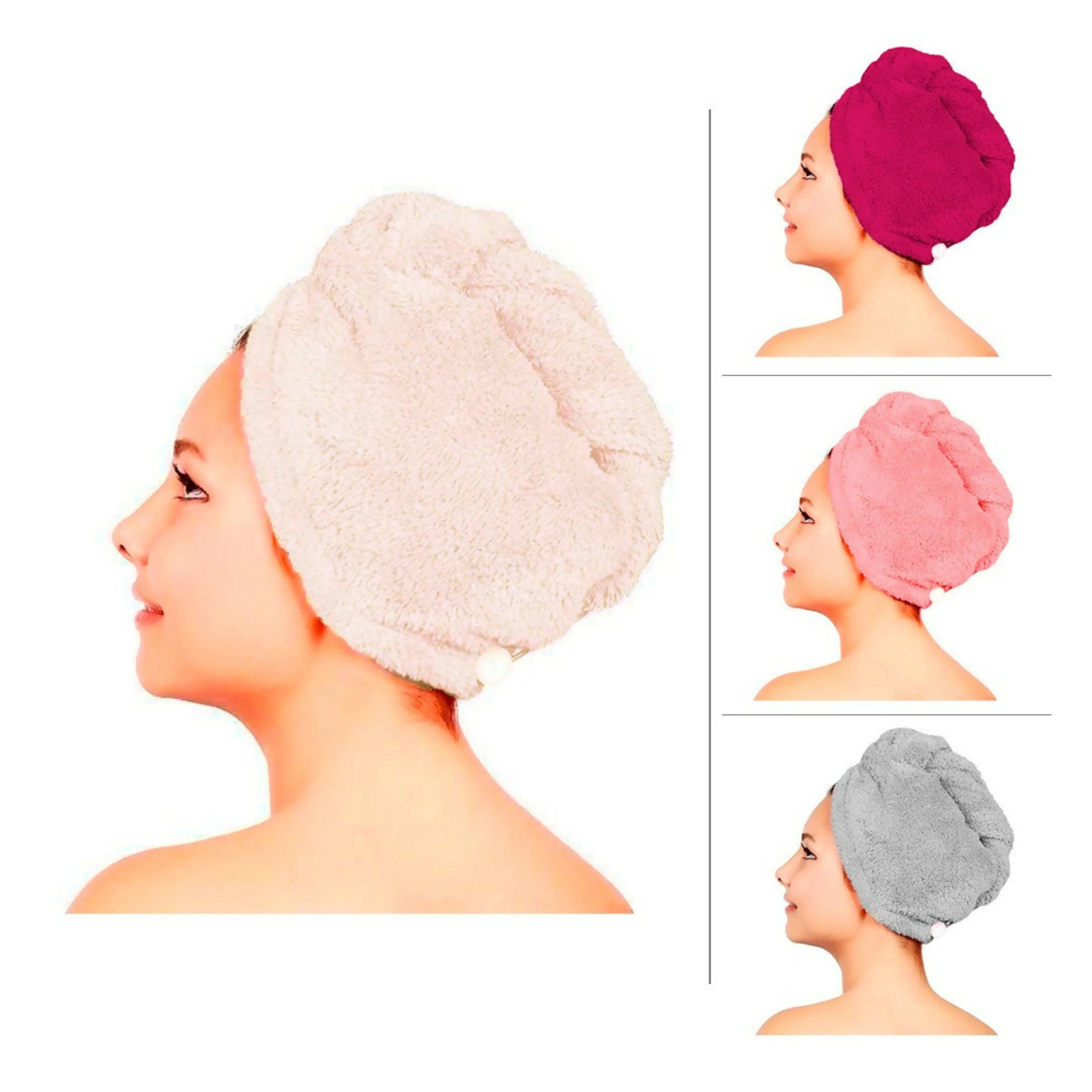 Wear Sierra Women's Twist Hair Towel Wrap pack of 2,4