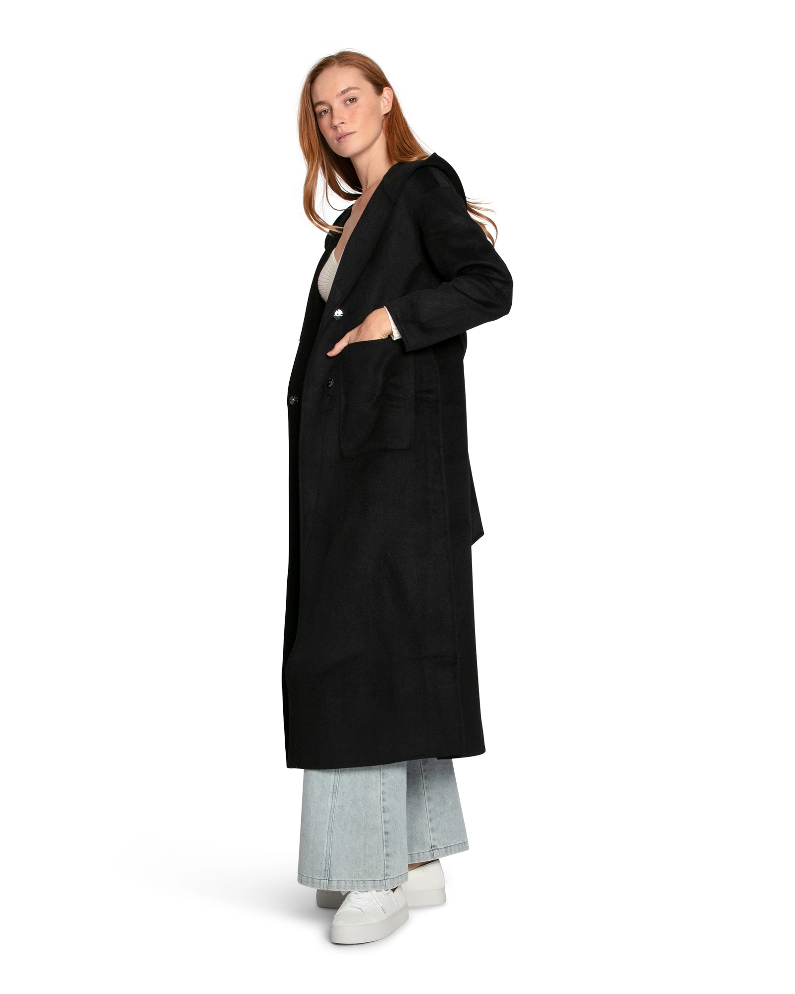 Belle & Bloom Womens Walk My Way Wool Blend Oversized Maxi Coat