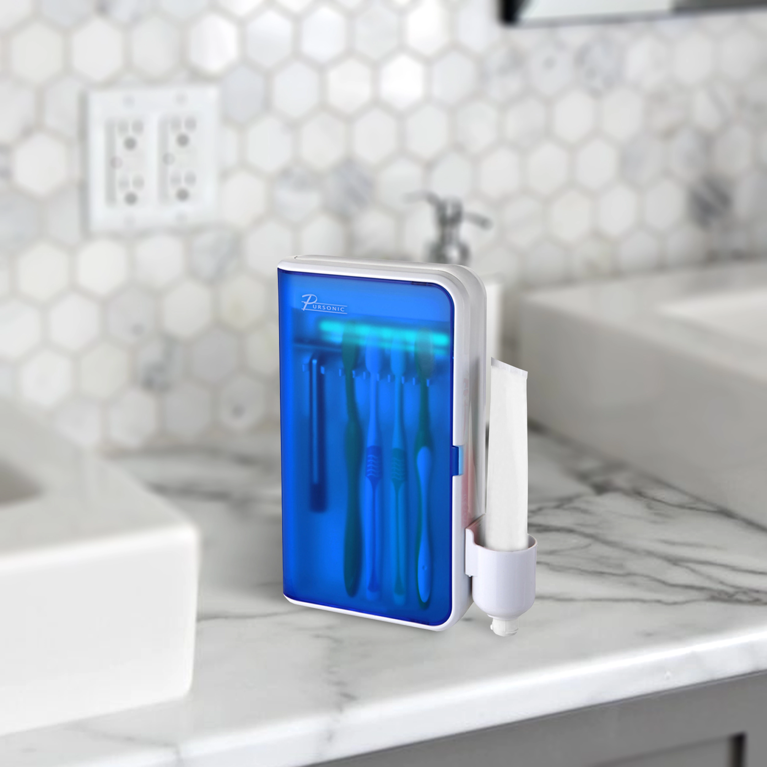 Pursonic Unisex Family UV Toothbrush Sanitizer with AC Adapter & Germicidal UV Light for Up to 5 Toothbrushes