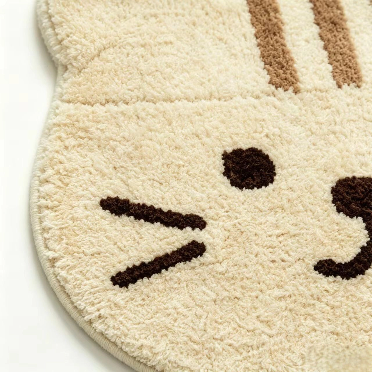Alilang Unisex Cute Cat Head Shaped Bathroom Floor Mat Soft Water Absorbent with Anti-Slip Base