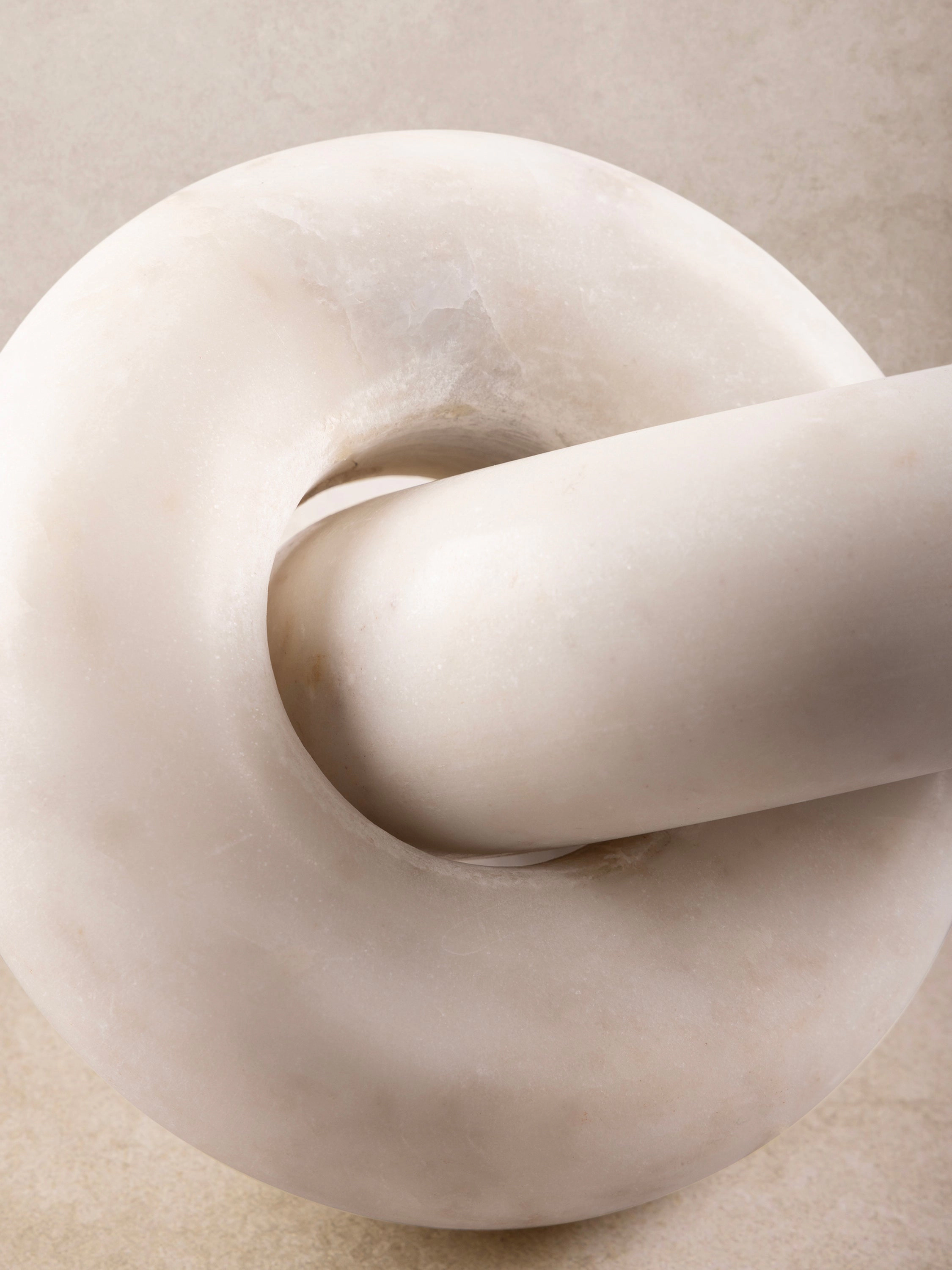 GAURI KOHLI Munich White Marble Knot Sculpture