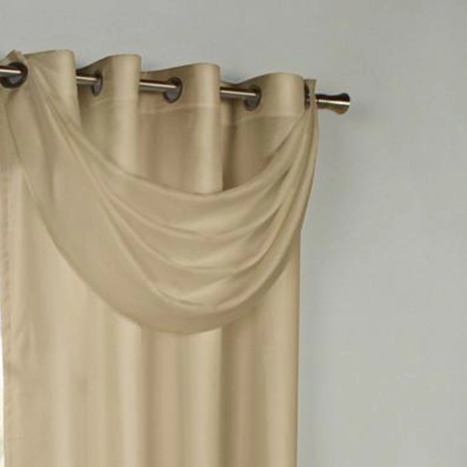 Thermavoile Rhapsody Lined Grommet Ascot Valance - 36x19", Mushroom