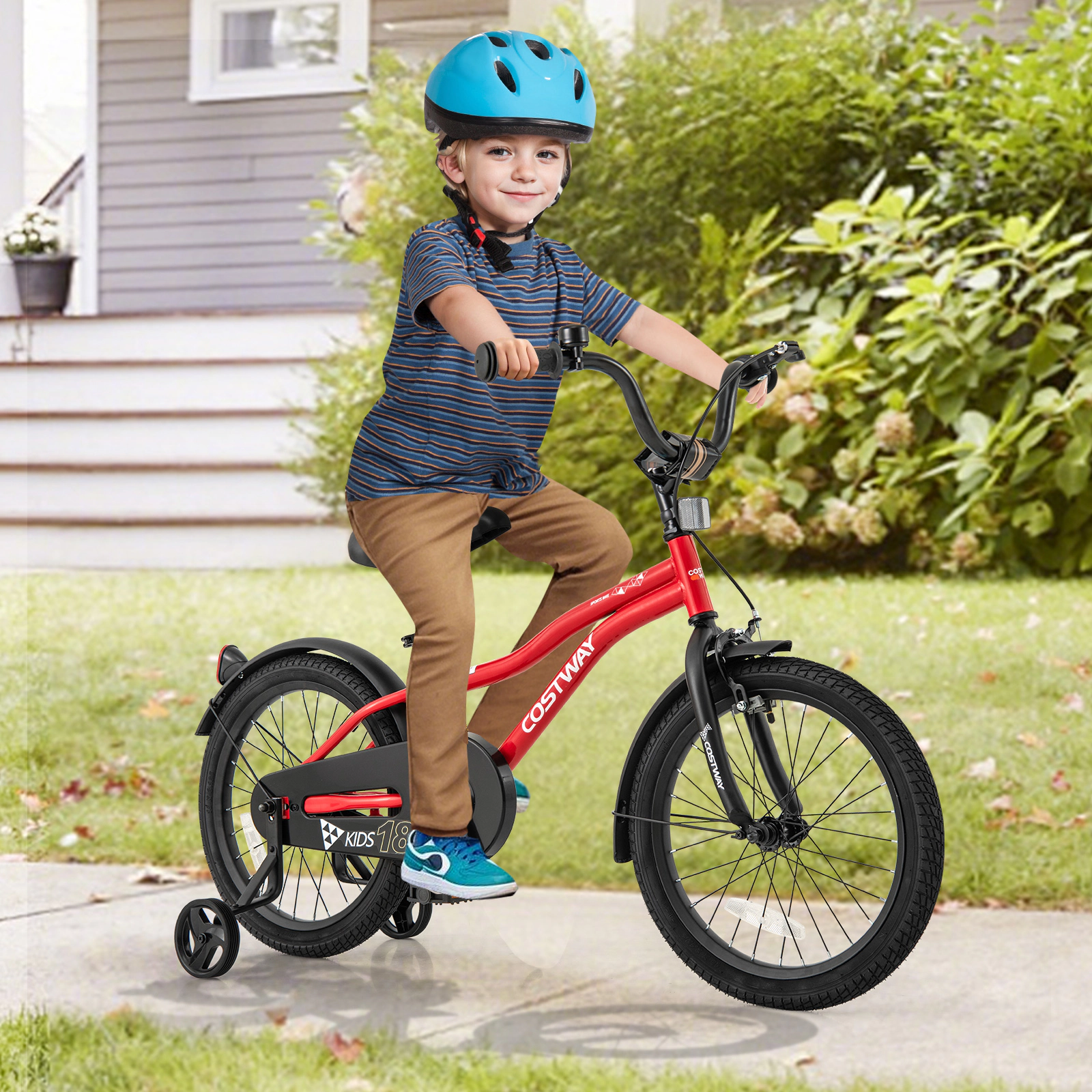 LJG Kids Bike Adjustable Bicycle with Reflectors and Bell