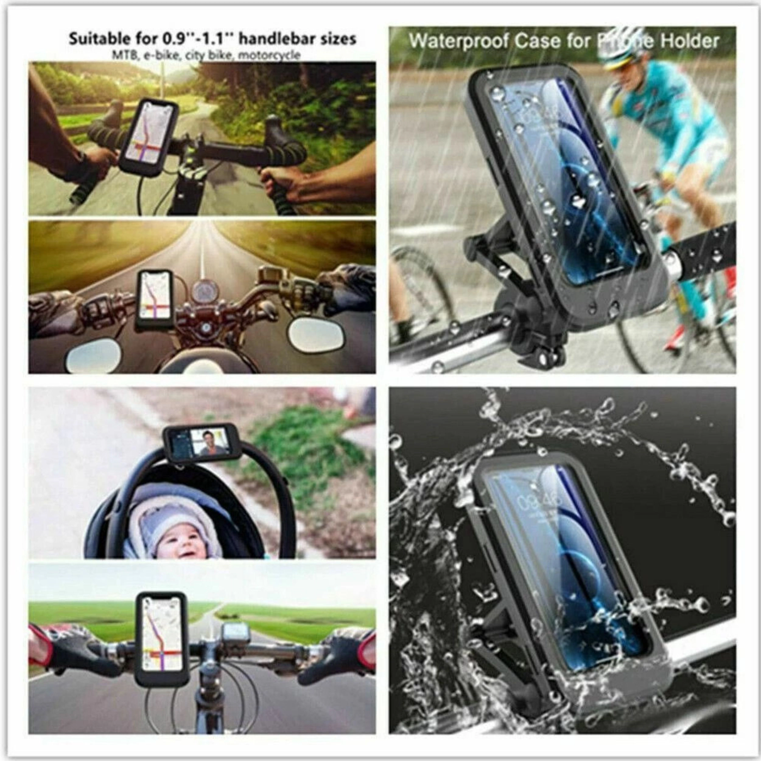 Home Collection Waterproof Motorcycle Bike Handlebar Phone Mount Holder