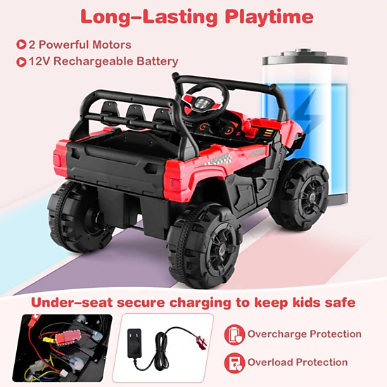 SUGIFT Kids 12V Battery Off-Road Ride-On UTV with Parent Remote and 3 ...