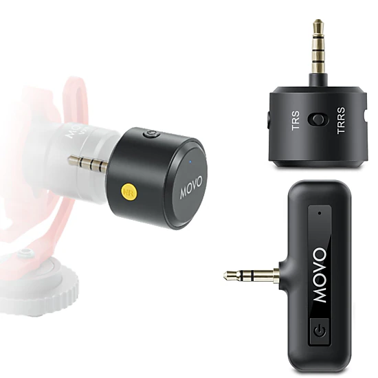 Movo WM-VXR10 Wireless Shotgun Mic Adapter for Camera/DSLR/3.5mm/TRS - Compatible VXR10, VXR10-PRO, and Rode VideoMicro
