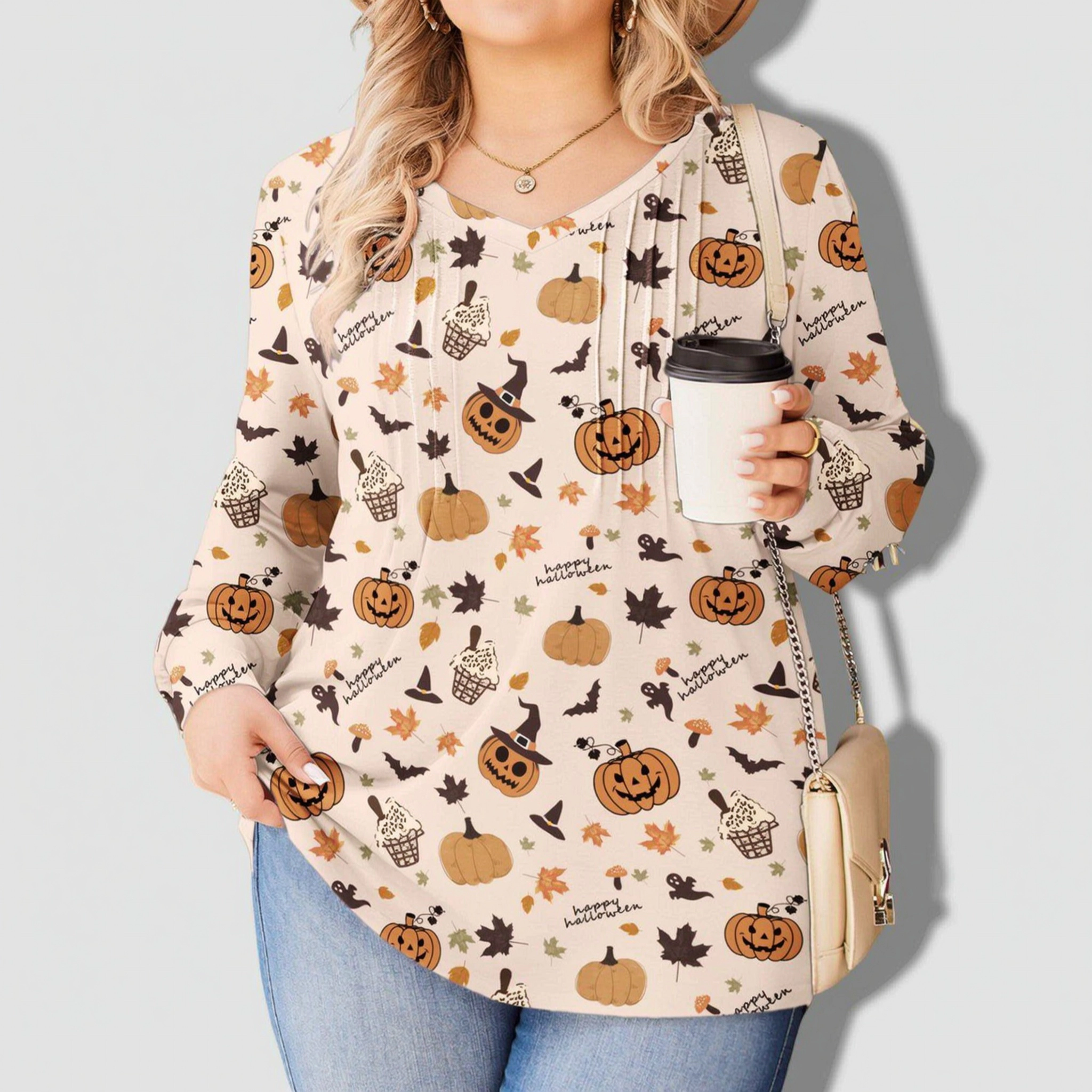 Zeagoo Women's Plus Crewneck Floral Printed Tunic Blouse
