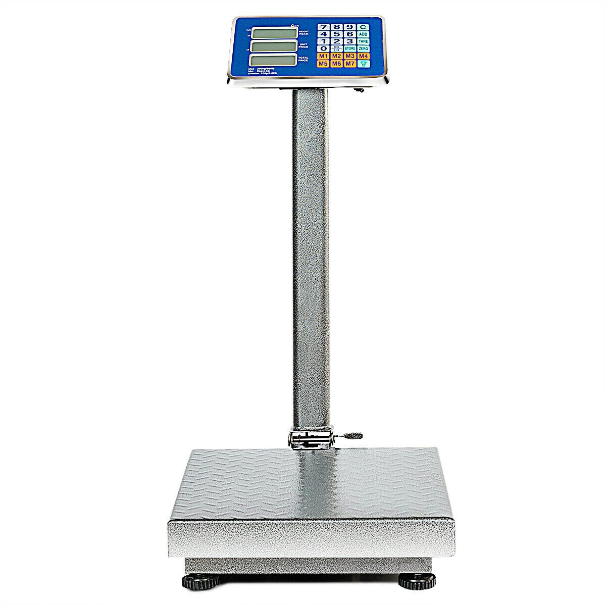SUGIFT Silver 660-lb Digital Folding Industrial Floor Platform Scale with 0.22-oz Accuracy and Battery