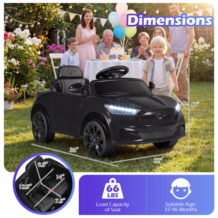 Hivvago 12V Kids Ride on Car Licensed Ford Mach E with Parent Control and Horn