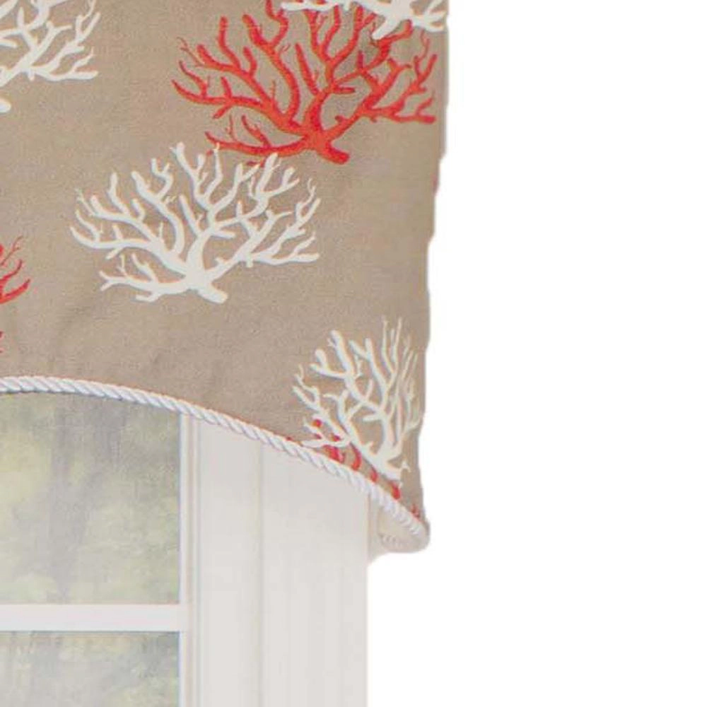 Sea Coral Cornice All Season 3" Rod Pocket Valance 50" x 17" Red by RLF Home