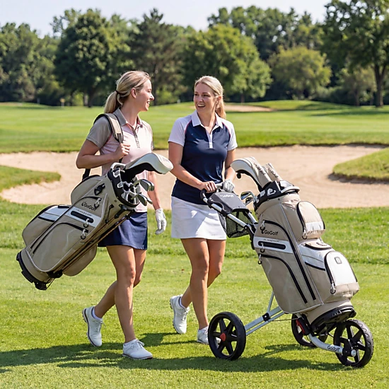 SUGIFT Khaki Golf Cart Bag with 14-Way Full Length Dividers and 11 Pockets 35.5-in H 13.5-in W 10.5-in D