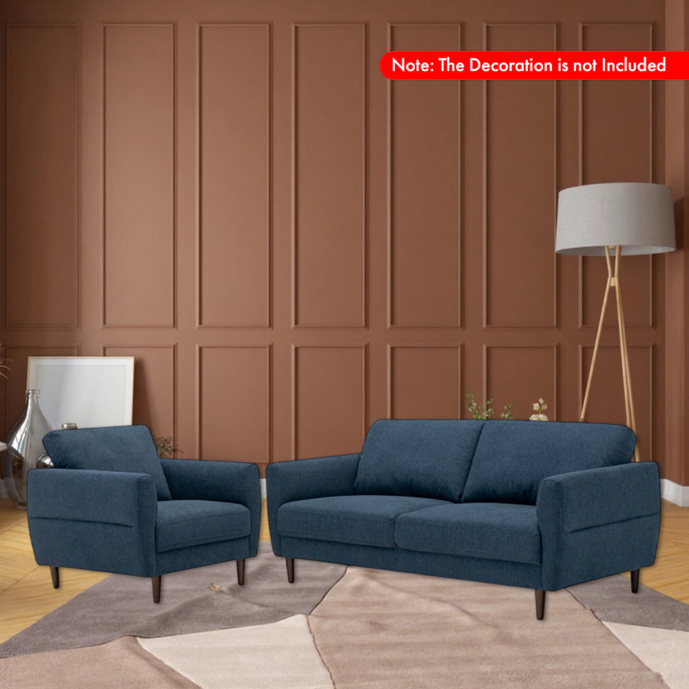 Hivvago 2-Piece Contemporary Upholstered Sofa Set with Detachable Cushion Covers