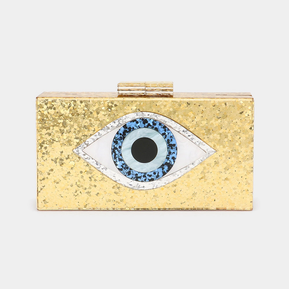 Fashnzfab Glittered Evil Eye Clutch Crossbody Bag