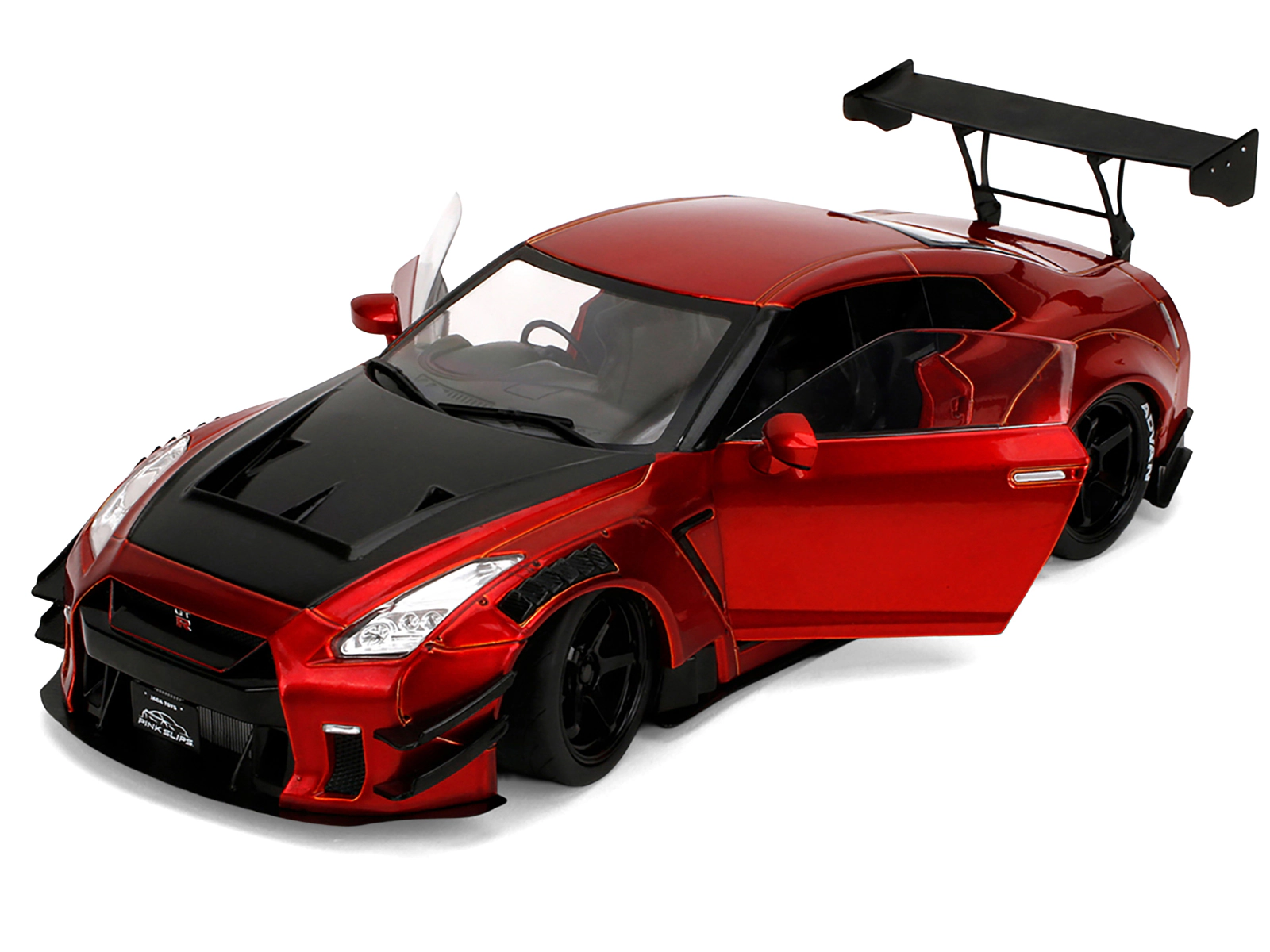 Jada Nissan GT-R (R35) Liberty Walk Body Kit 2.0 RHD (Right Hand Drive) Red Metallic with Carbon Hood "Pink