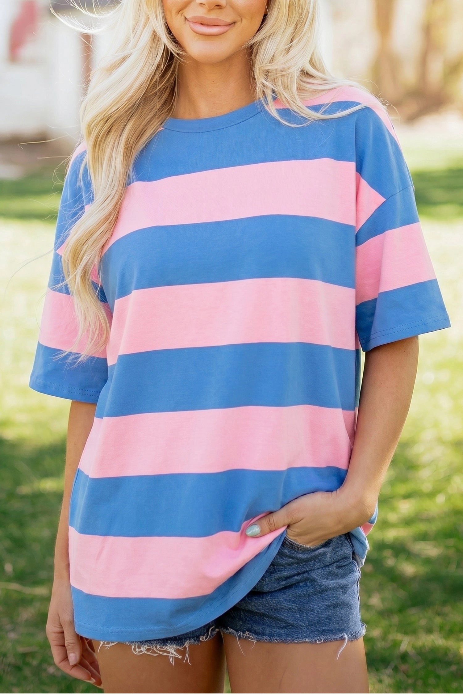Threaded Pear Women's Royalty Block Oversize Tunic Tee