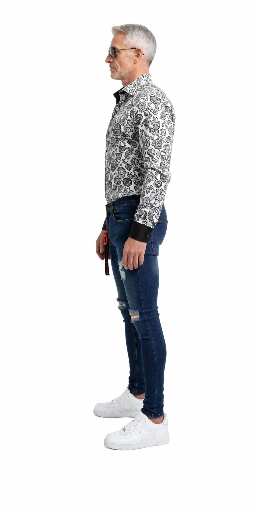 Elie Balleh Men's Modern Slim Fit Ripped Skinny Jeans