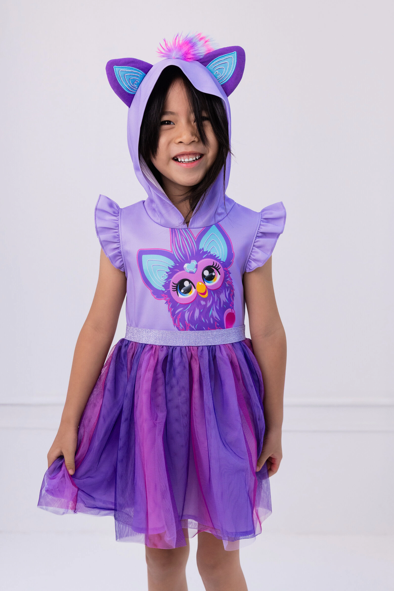 Furby Girls' Cosplay Hooded Tutu Dress