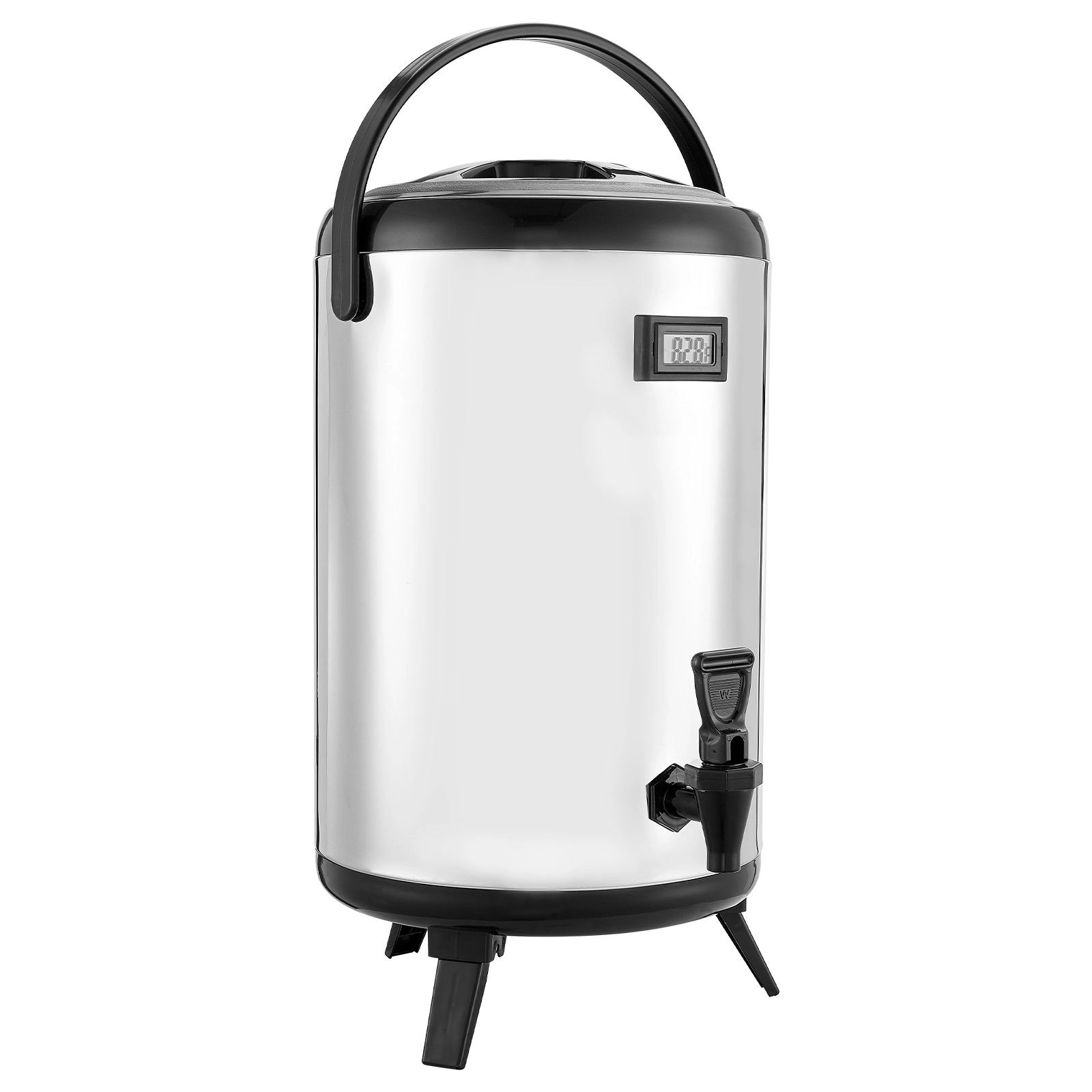 HONGGE Insulated Beverage Dispenser / Stainless Steel Thermal Drink Server with Spigot & Temp Display Suitable for Hot