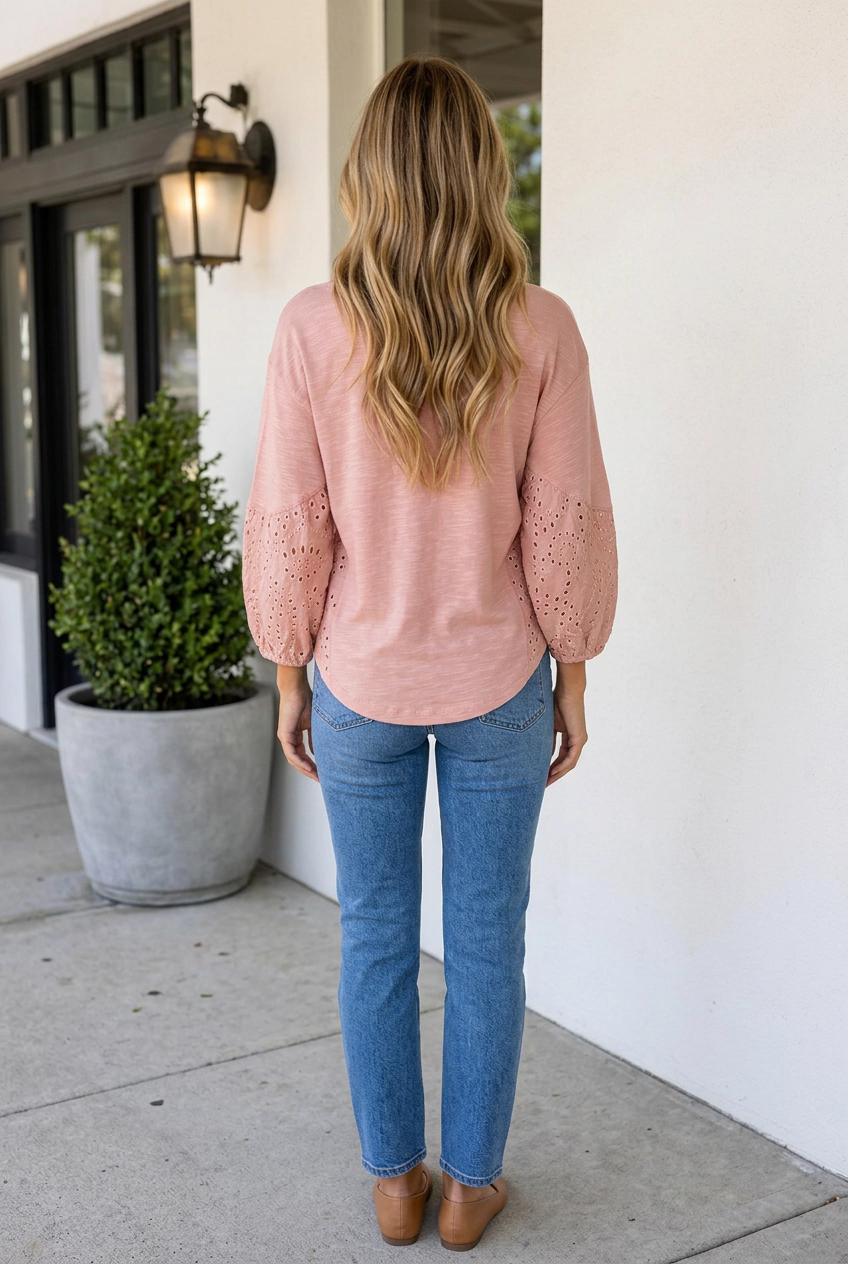 Threaded Pear Women's Brooklynn Batwing Sleeve Blouse