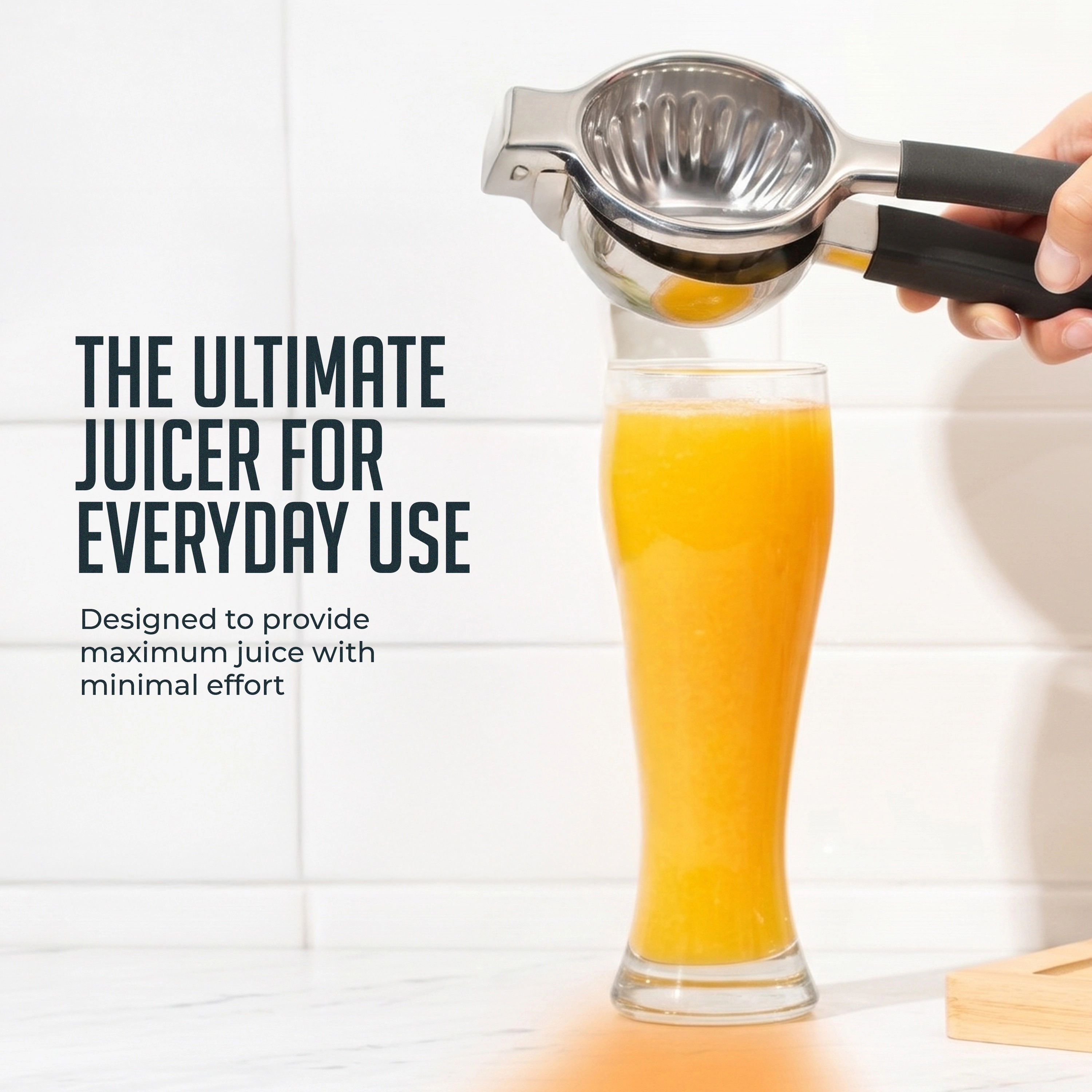 Luminuxe Stainless Steel Lemon Squeezer–Large Manual Citrus Juicer, Non-Slip Grip, for Lemon, Lime, and Orange Juicing