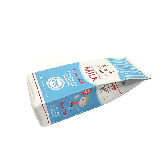 Wrapables PU Leather Milk Carton Pencil Pouches (Set of 2)