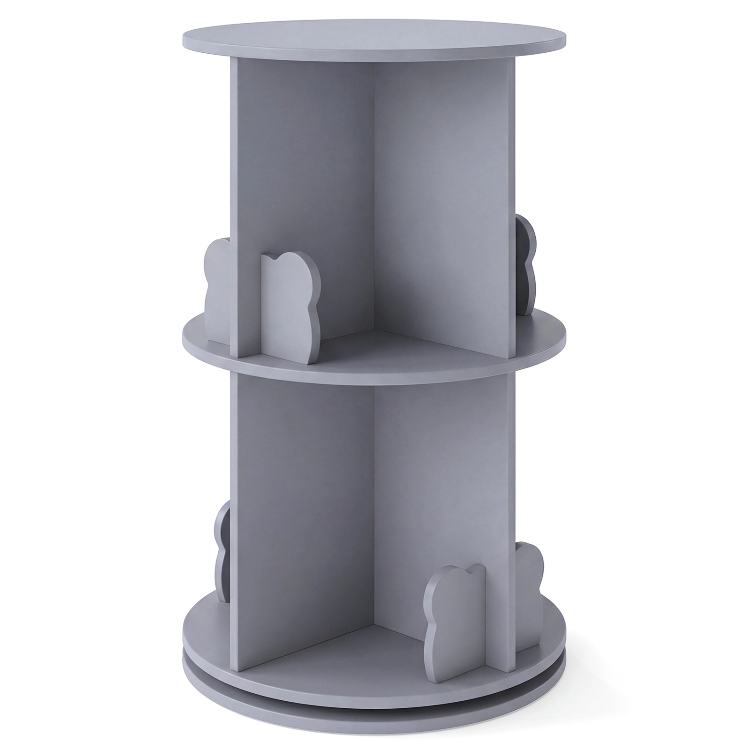Hivvago 2-Level Freestanding Book Rack with Swivel Design and Bear Baffles