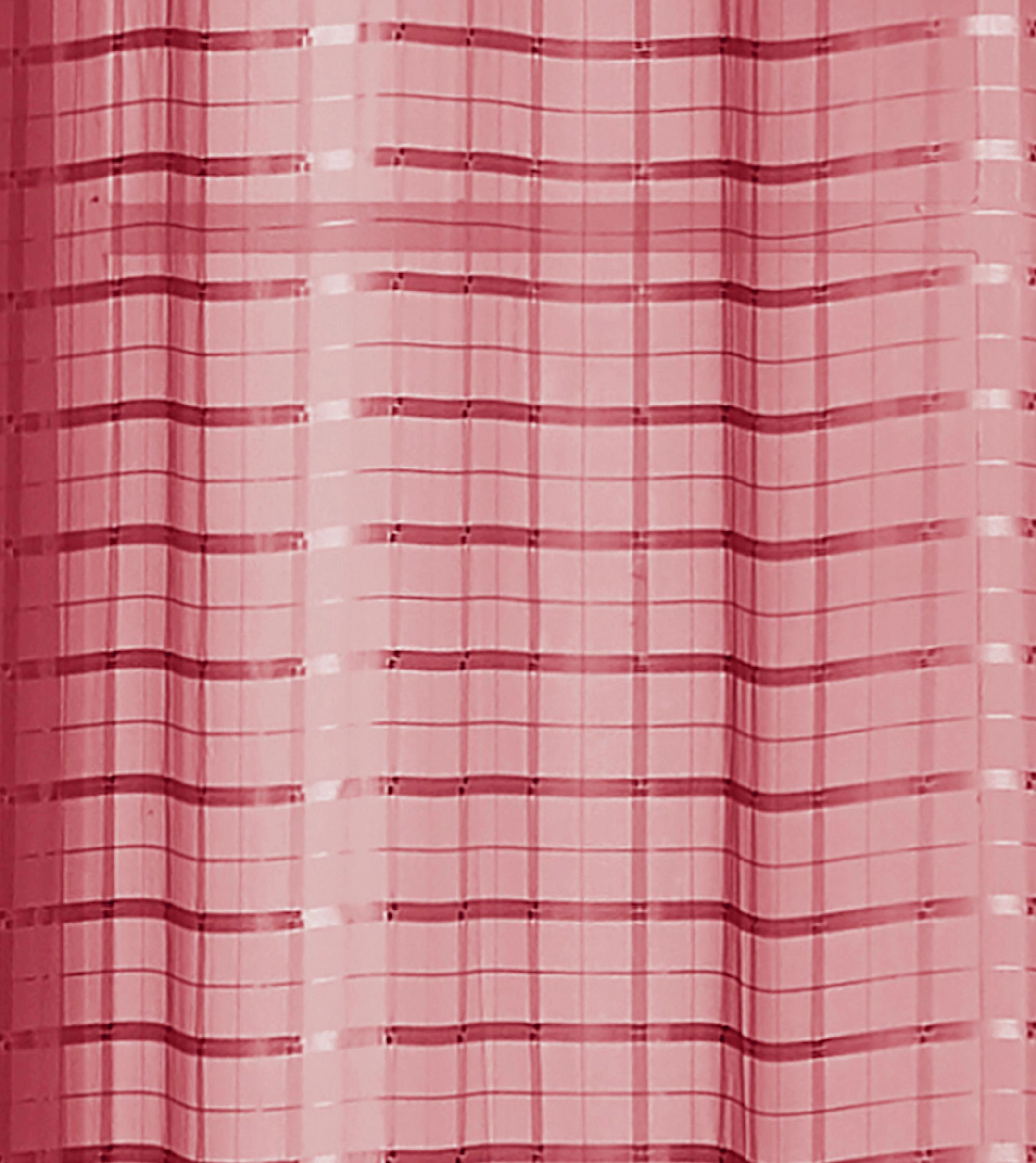 Kate Aurora 2 Piece Red Plaid Grommet Top Sheer Window Curtain Panels - 84 in. Long