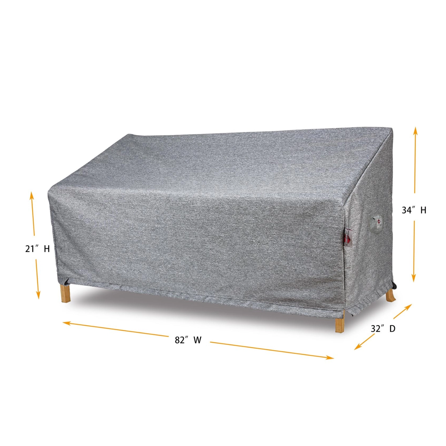 Summerset Shield Platinum 3-Layer Water Resistant Outdoor Sofa Cover - 82x32", Grey Melange