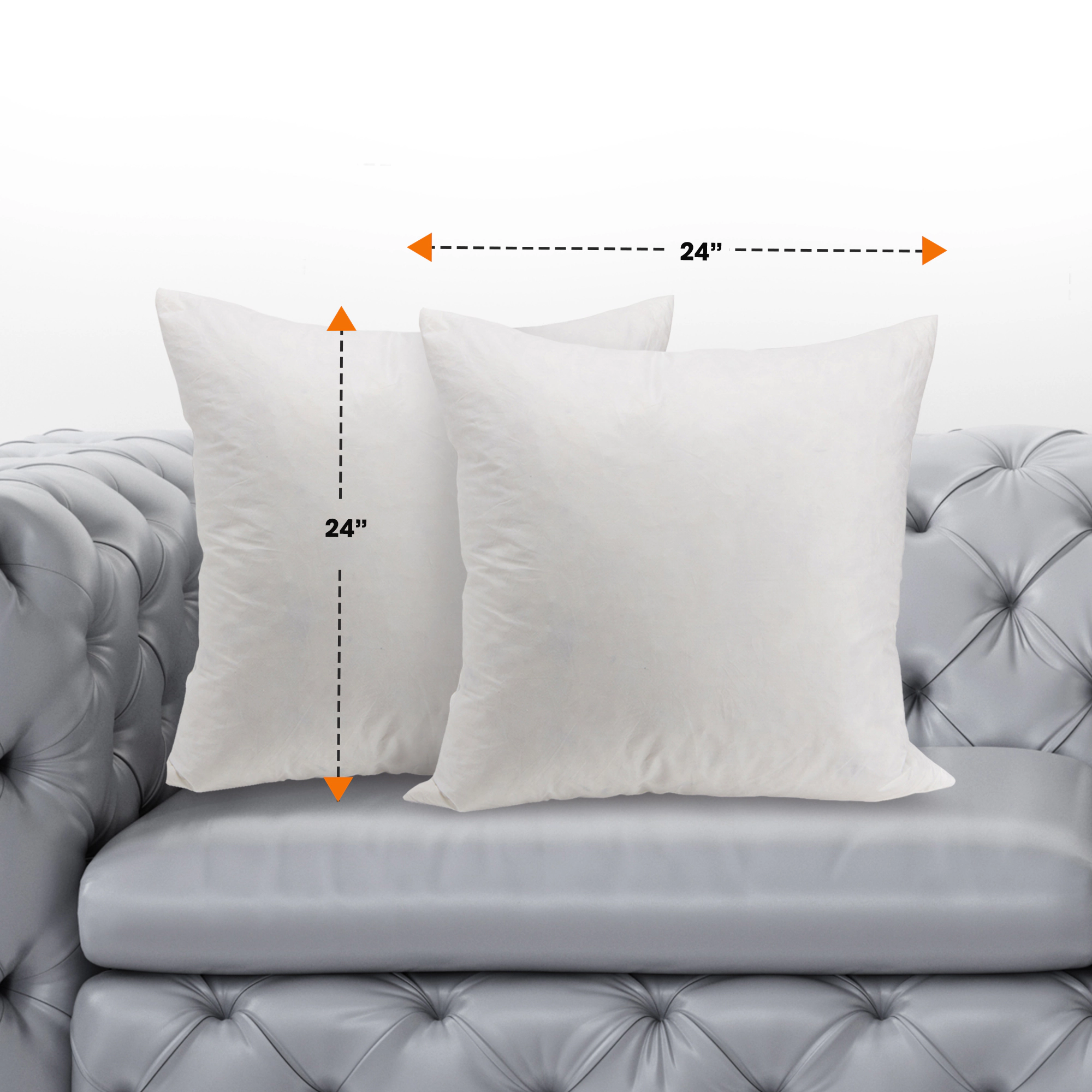 Cheer Collection 2 Pack Plush Feather and Down Throw Pillow Inserts for Couch, Bed and Shams