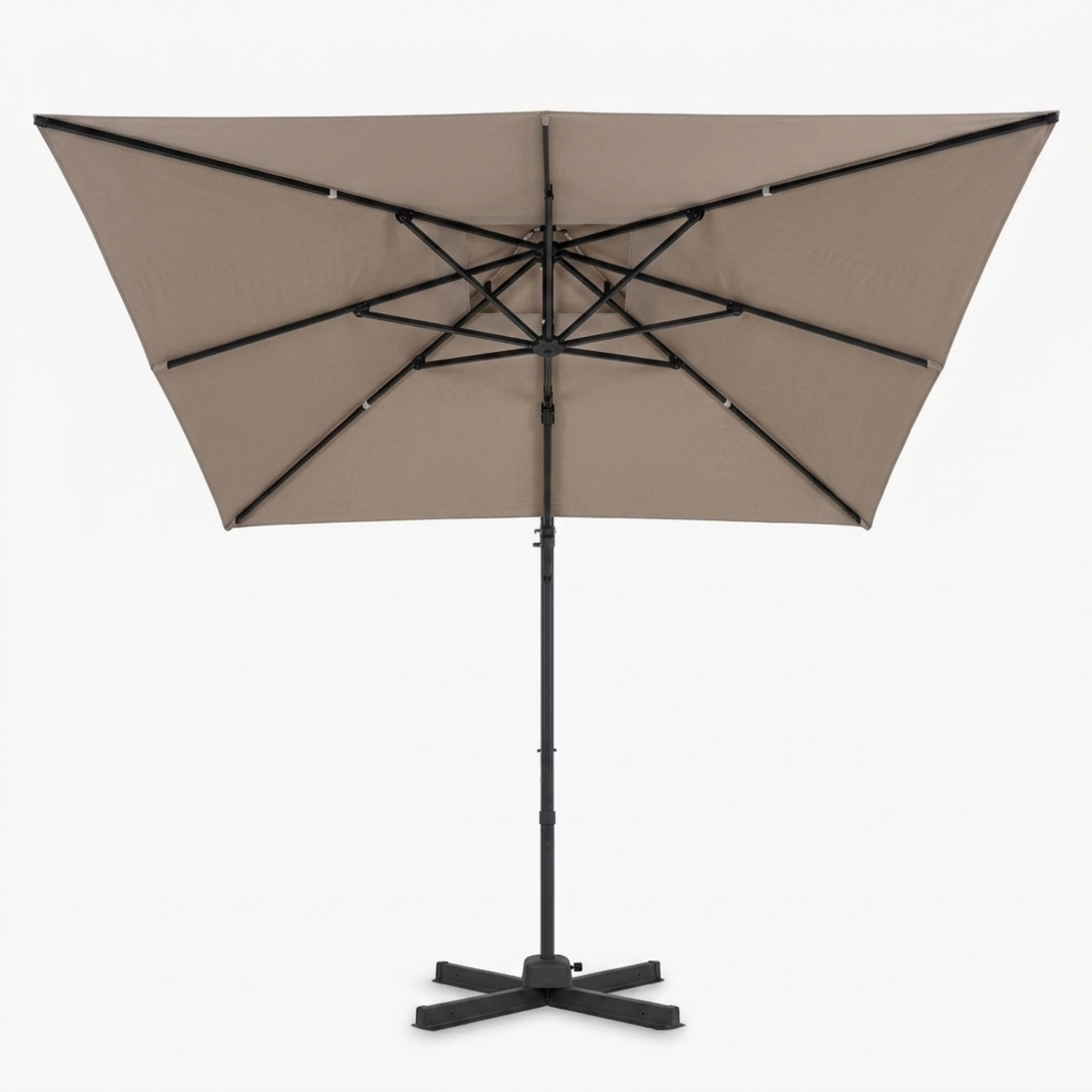 SUGIFT 10 ft Cantilever Patio Umbrella with 9 Height and Foot Pedal Rotation