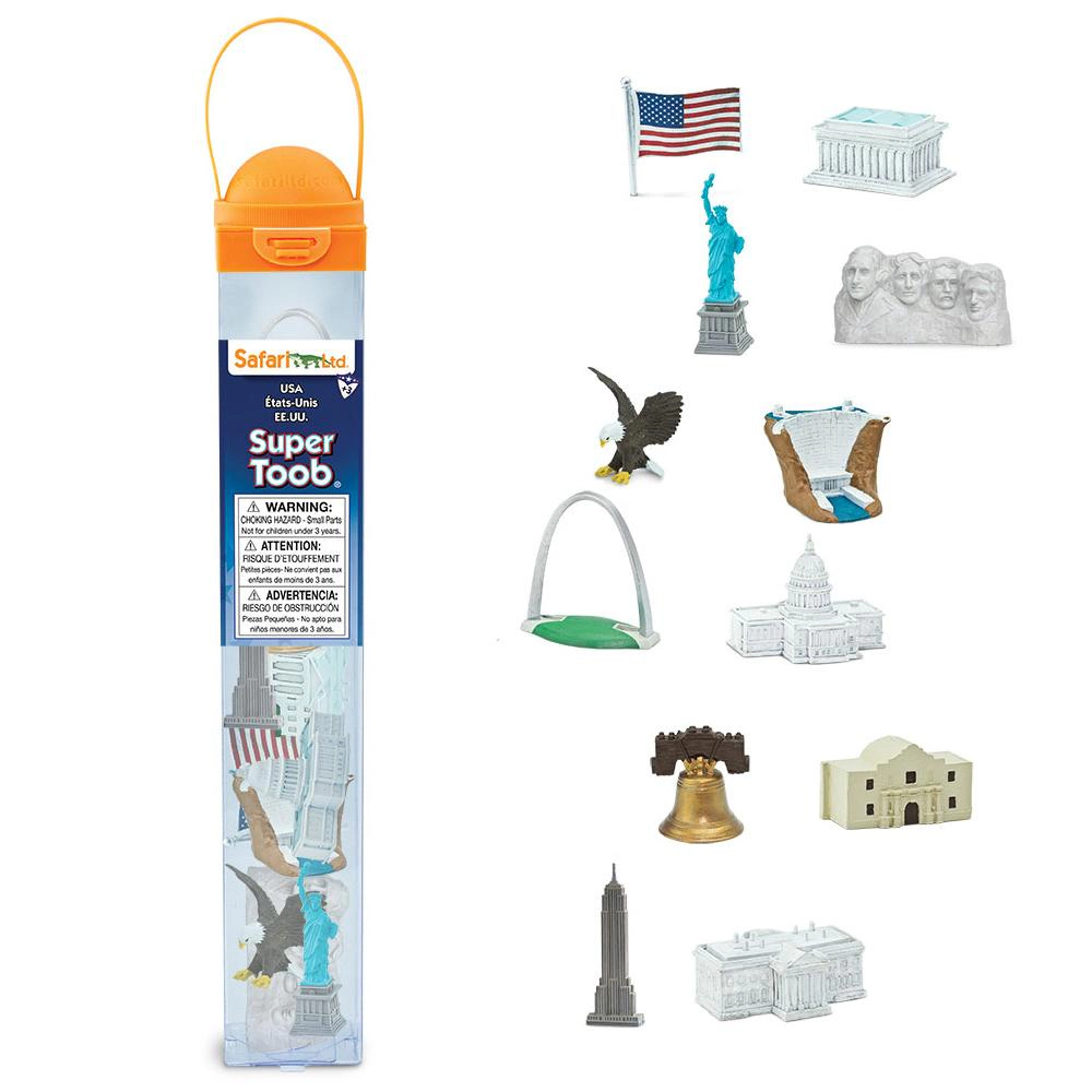Safari Ltd. - USA Super TOOB - contains 12 Mini Figurines
