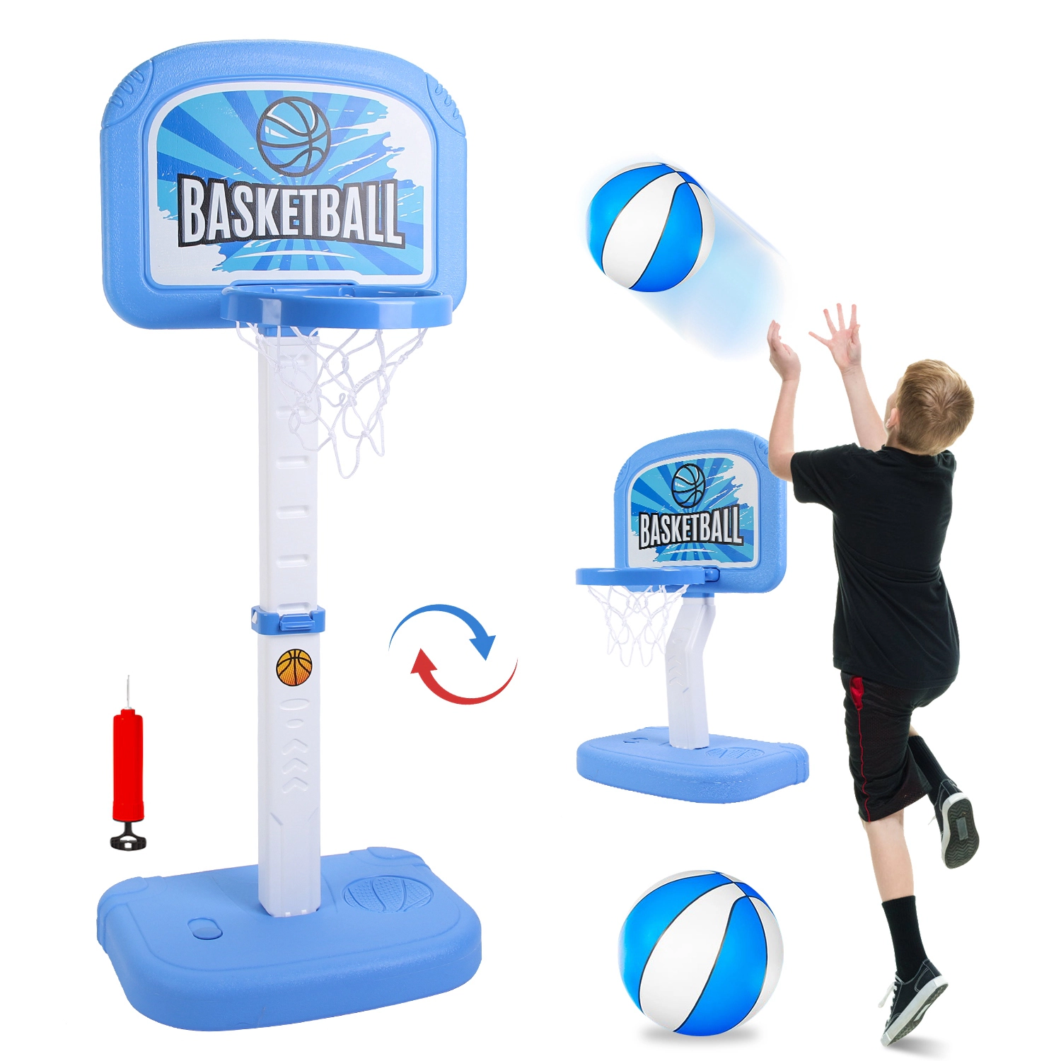 GBruno 2-in-1 Adjustable Poolside Basketball Set
