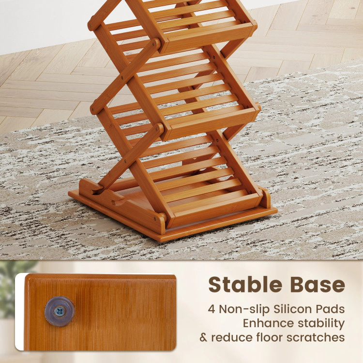Hivvago Foldable Bamboo Magazine Rack with 2 Adjustable Positions