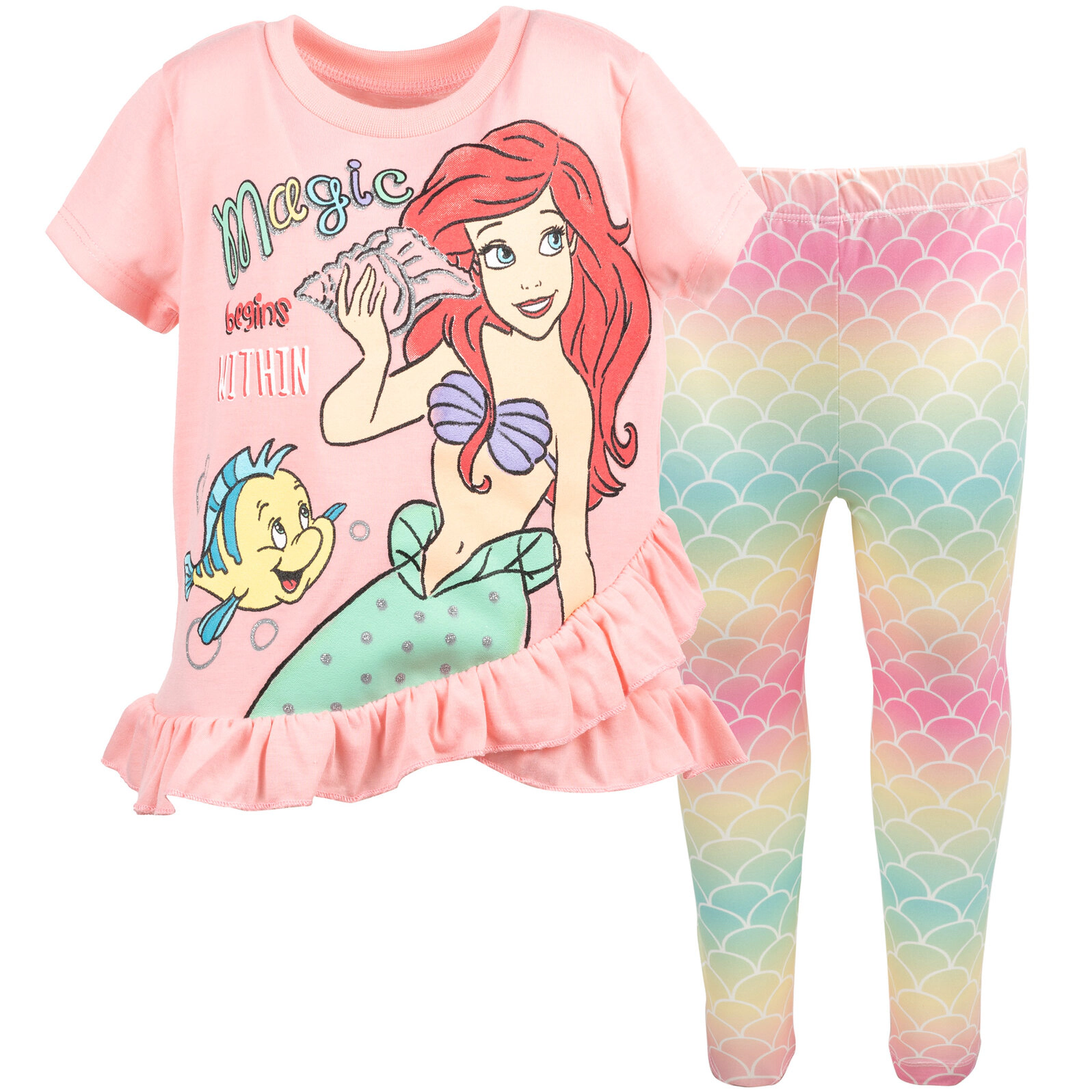 Disney Princess Girls' 2-Piece T-Shirt and Leggings Set