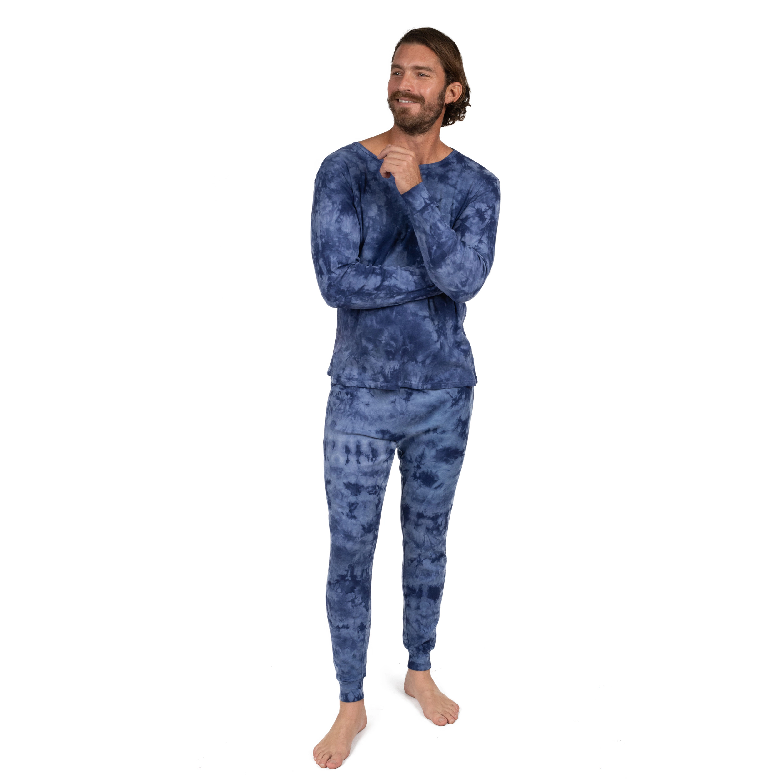 Leveret Men's 2-Piece Cotton Snug Fit Tie Dye Mix Pajama Set