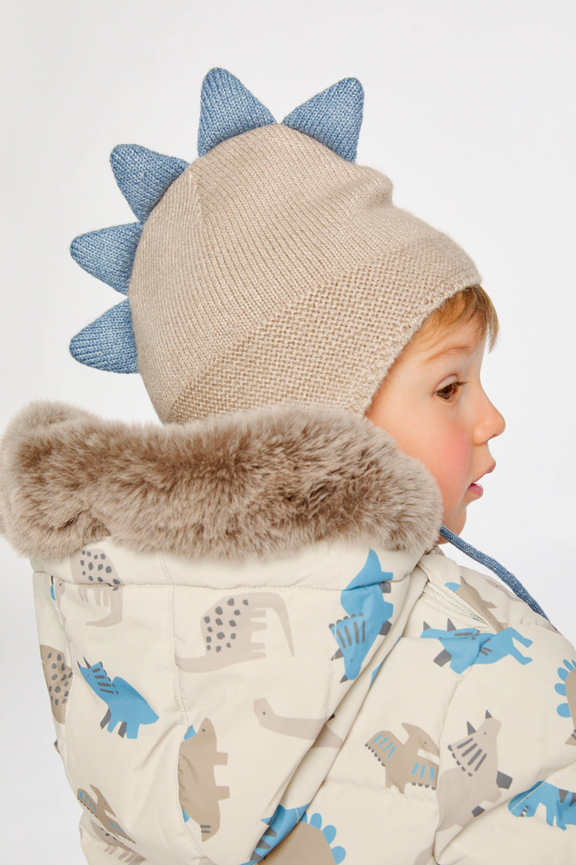 Deux par Deux Boys Dino Winter Peruvian Knit Hat