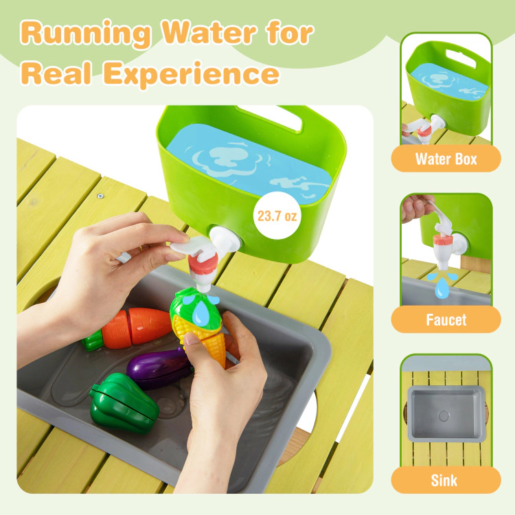 Hivvago Backyard Pretend Play Toy Kitchen with Stove Top